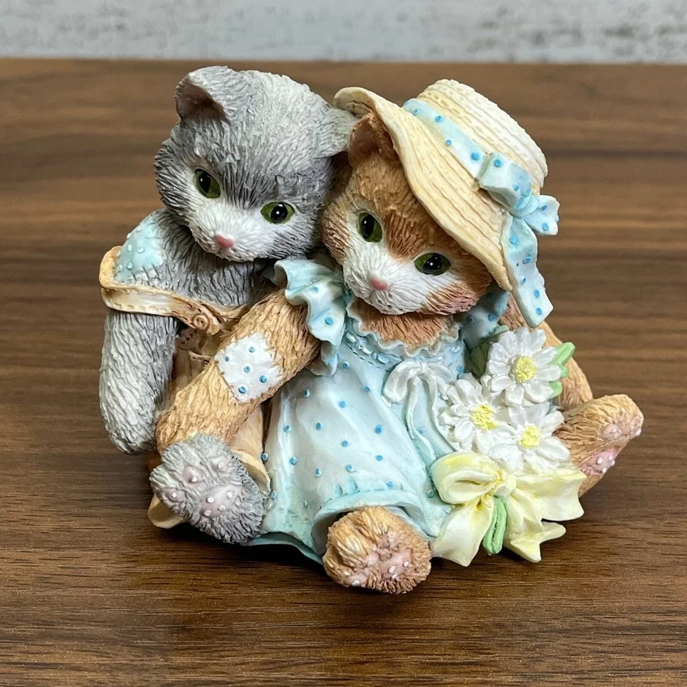 Vintage Calico Kittens‎ figurines 1993 Friendship Lot of Two